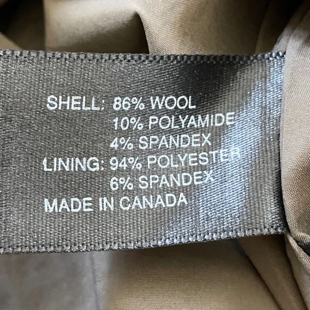 Club Monaco Wool Front Pleat Detail Olive‎ Green Midi Pencil Skirt Size 0